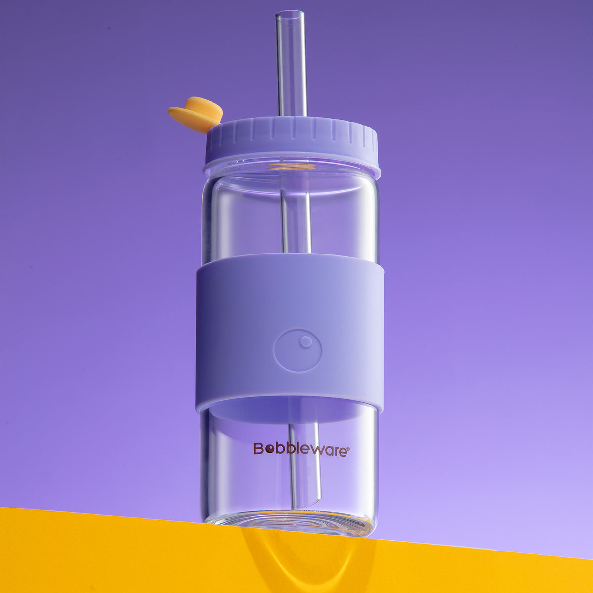 Reusable Straw Tumbler Glass 16oz/500ml -Violet