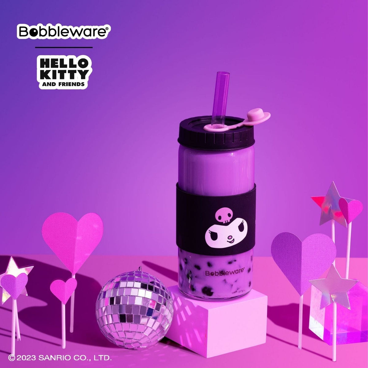 Reusable Straw Tumbler Glass 16oz/500ml -Violet