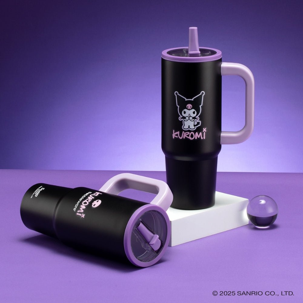 Kuromi Hydrate Insulated Tumbler W/ Handle & Flip Straw 30oz/880ml - Bobbleware®