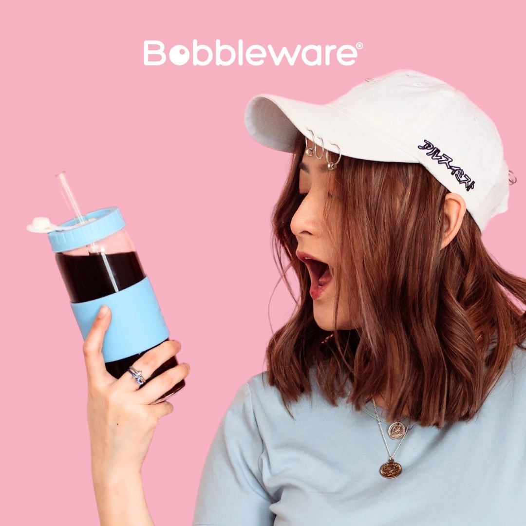 Reusable Straw Tumbler Glass 16oz/500ml - Sky Blue - Bobbleware®