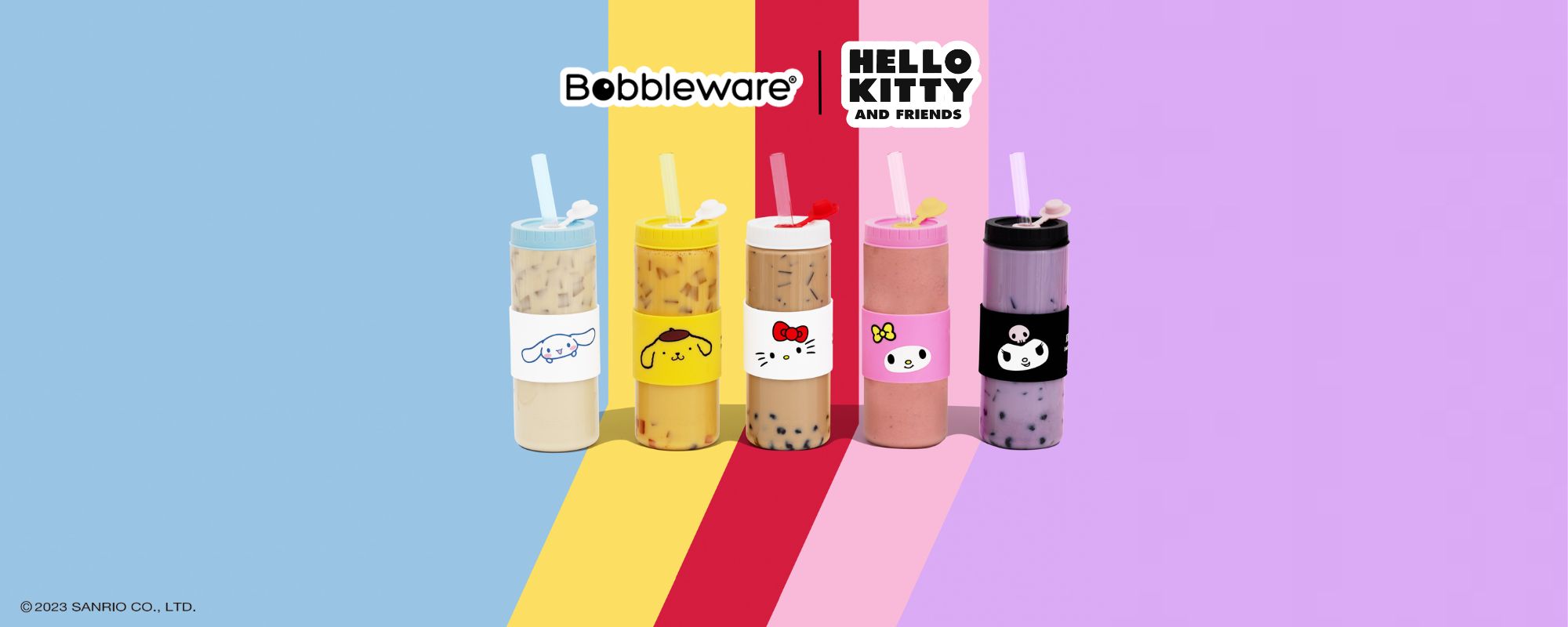 bobbleware hello kitty and friends bubble tea and smoothie cup 