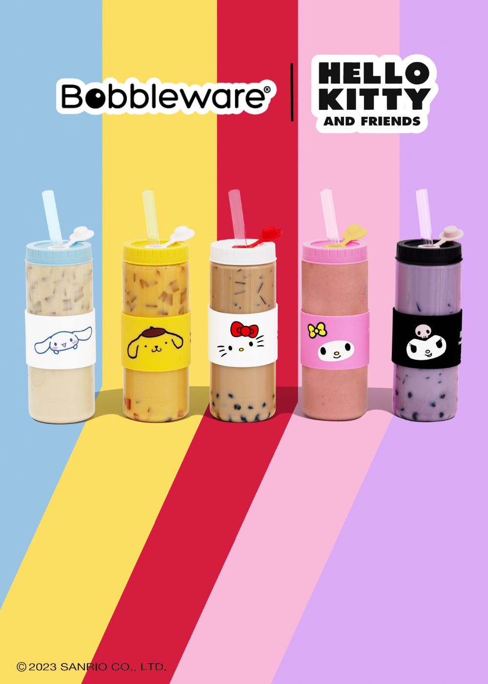 bobbleware hello kitty and friends bubble tea and smoothie cup 