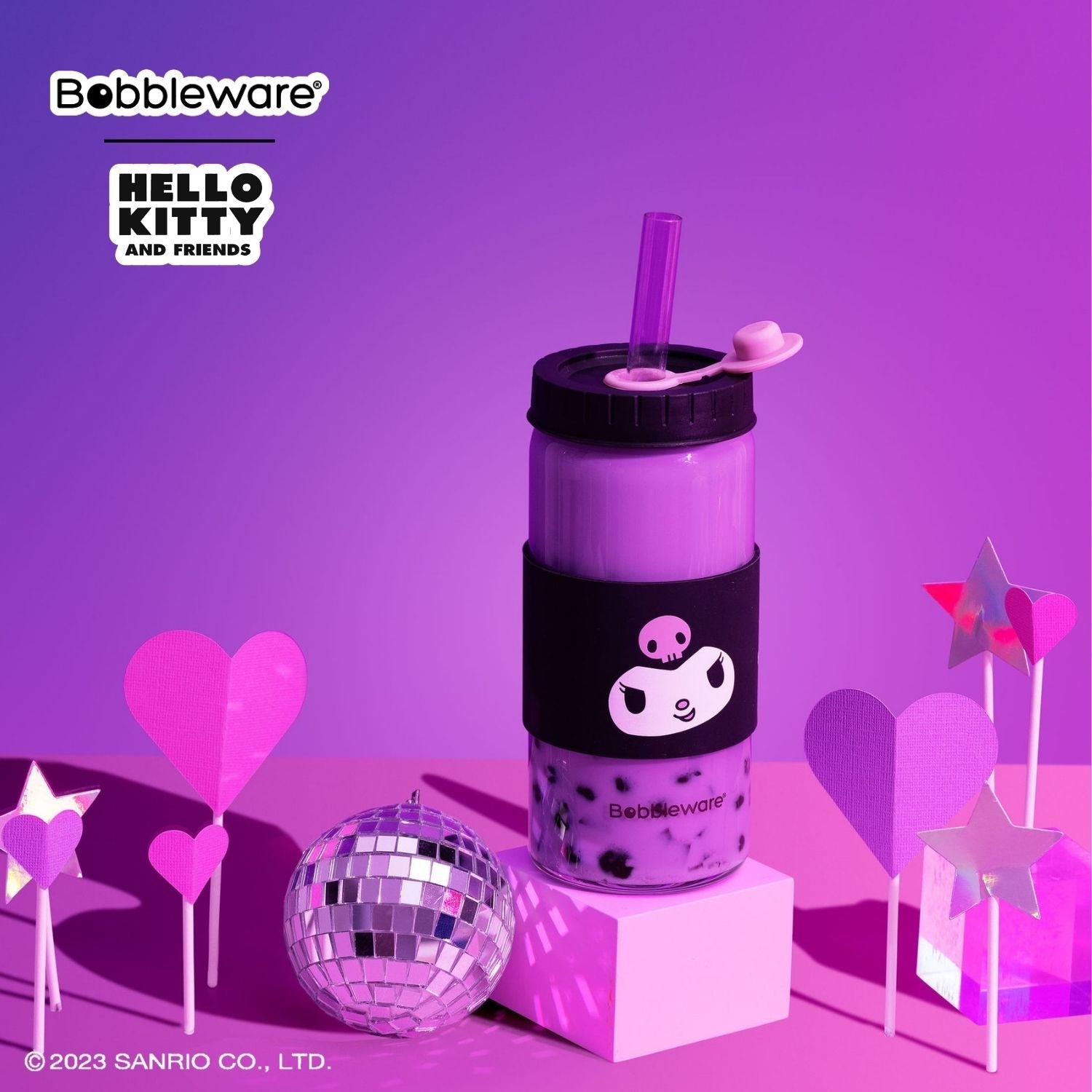 Reusable Straw Tumbler Glass 16oz/500ml - Lilac - Bobbleware®