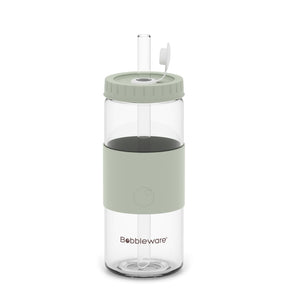 Reusable Straw Tumbler Glass 16oz/500ml - Rose - Bobbleware®