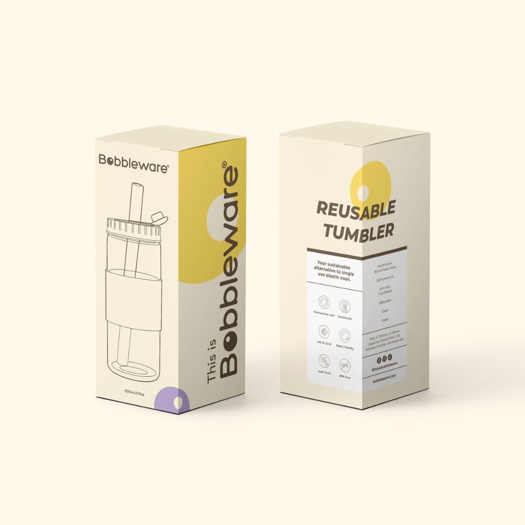 Reusable Straw Tumbler Glass 24oz/700ml - Sunshine - Bobbleware®